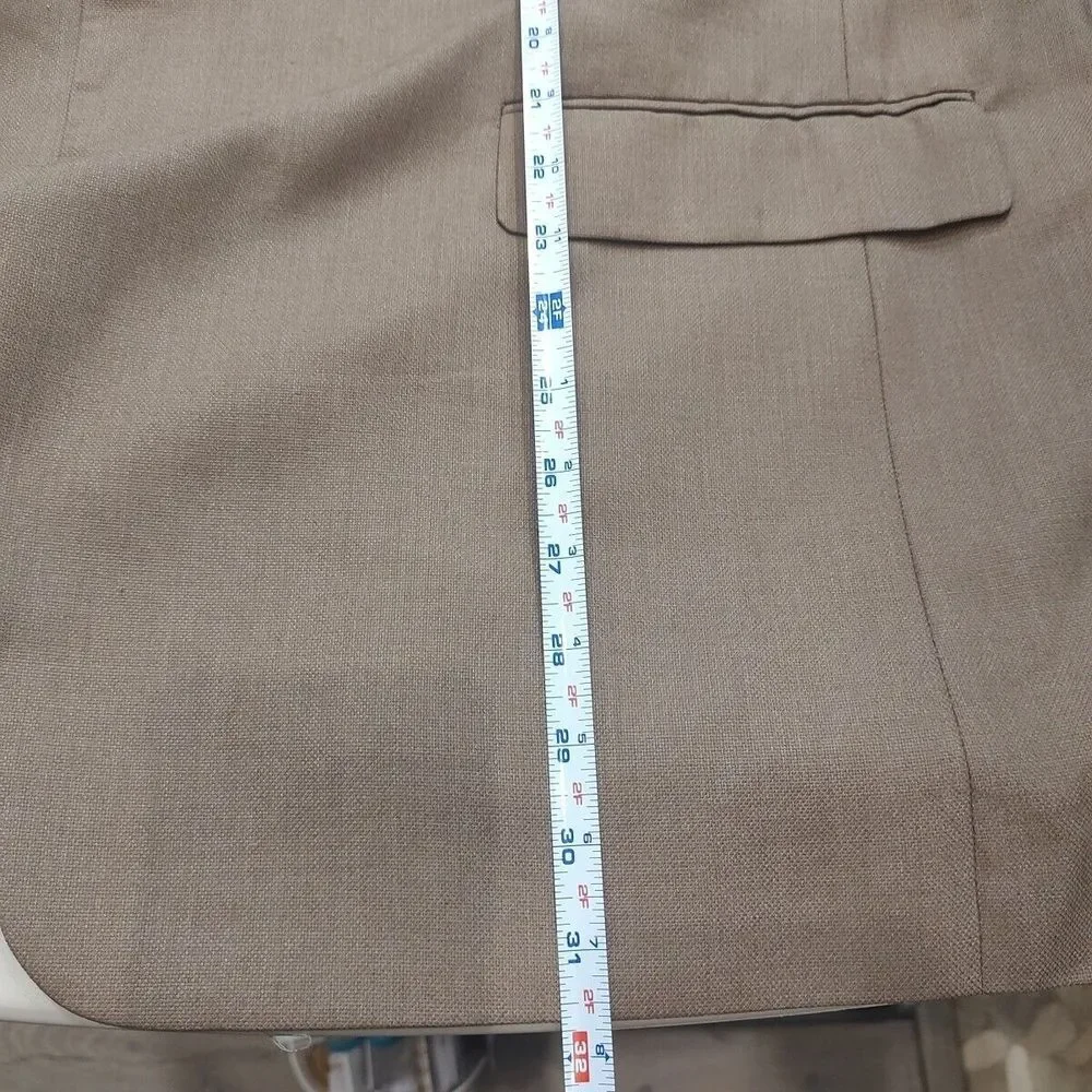 Croft & Barrow Brown Suit Jacket 46 Long 2 Button Front 3 Inside Pocket Business